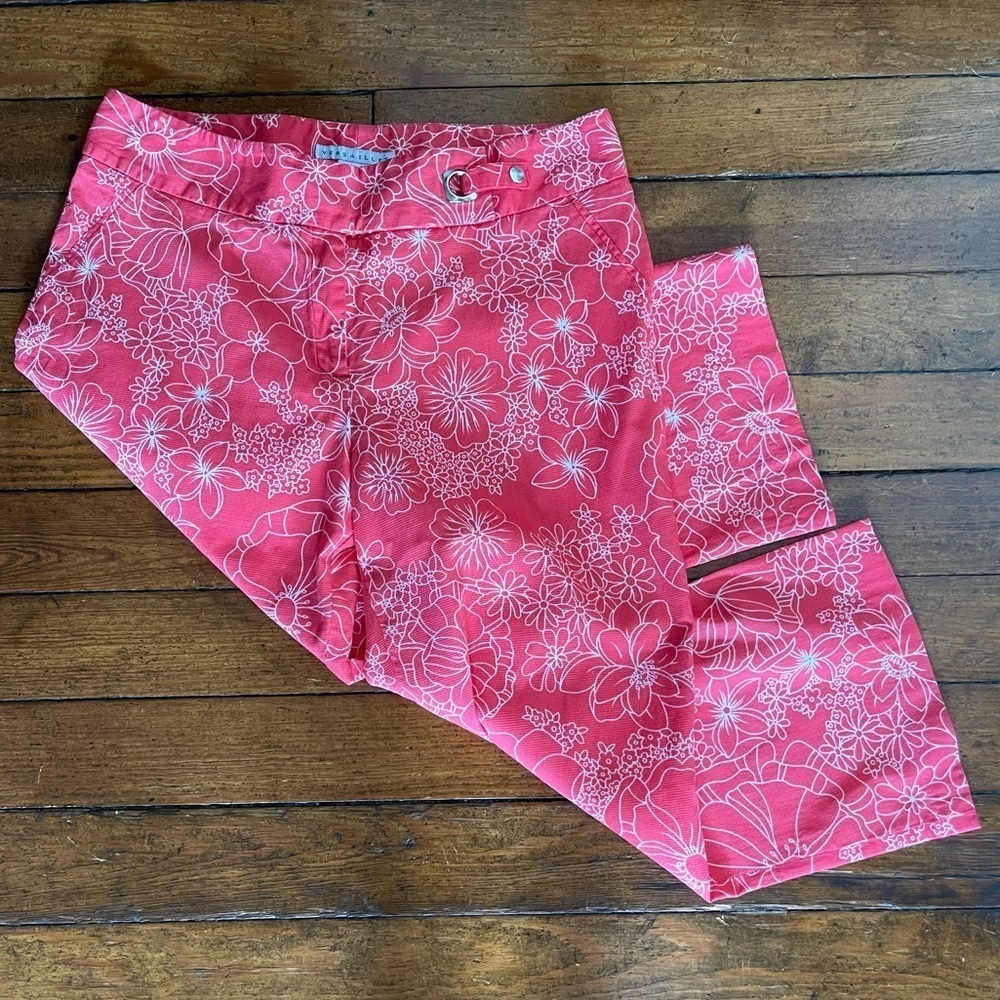Women's Pink Floral Cropped Pants